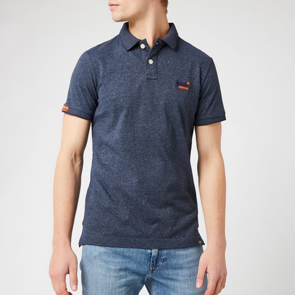 Superdry Men's Orange Label Jersey Polo Shirt - Navy Grit Feeder