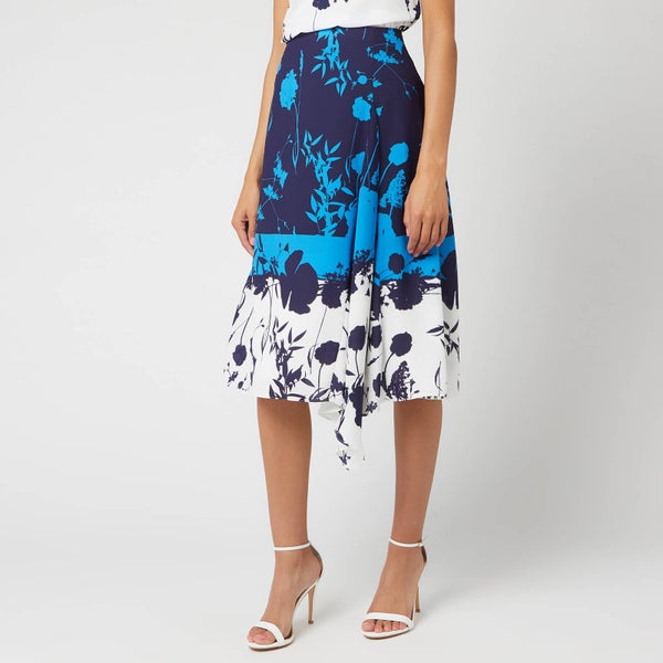 Ted Baker Women's Samanth Bluebell Asymmetric Hem Skirt - Dark Blue