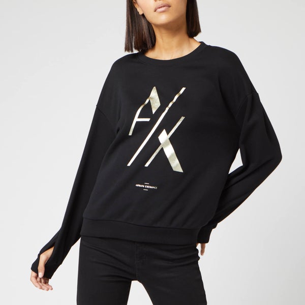 Armani Exchange Women's Foil Logo Sweater - Black