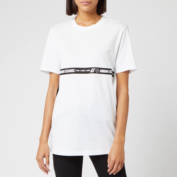 Armani Exchange Women's Logo Tape T-Shirt - White