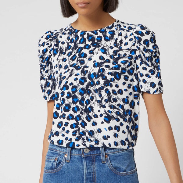 Whistles Women's Brushed Leopard Shell Top - White/Multi