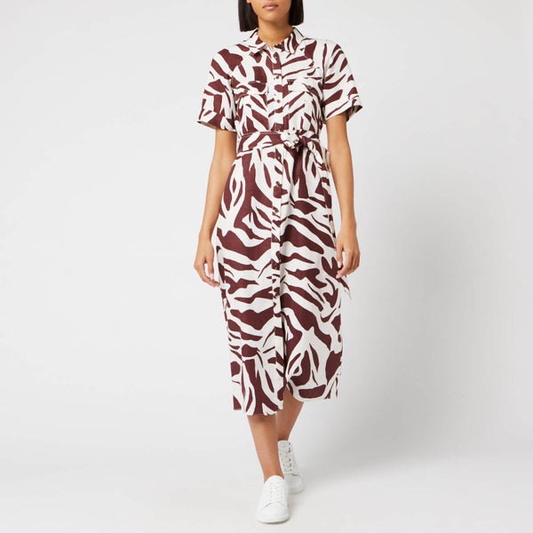 Whistles Women's Graphic Zebra Shirt Dress - Brown/Multi