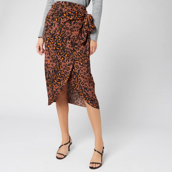 Whistles Women's Brushed Leopard Sarong Skirt - Brown/Multi