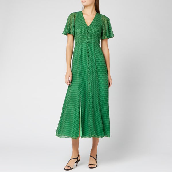 Whistles Women's Cecily Check Dress - Green/Multi