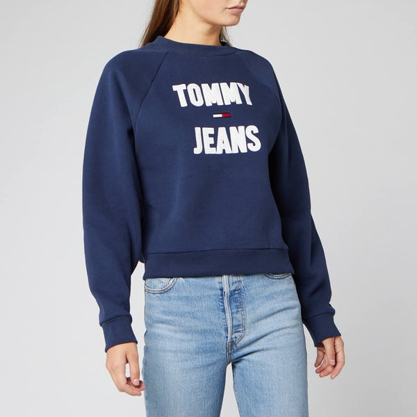 Tommy Jeans Women's Logo Raglan Sweatshirt - Black Iris
