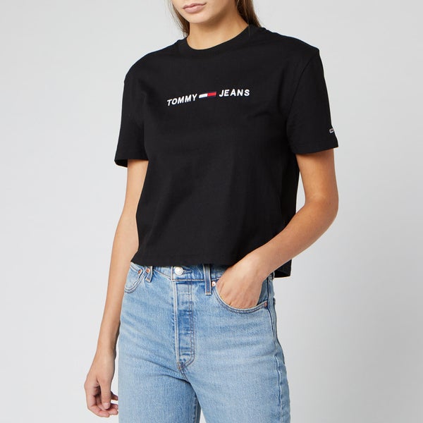 Tommy Jeans Women's Clean Linear Logo T-Shirt - Tommy Black