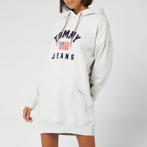 Tommy Jeans Women's Logo Hoodie Dress - Pale Grey Heather