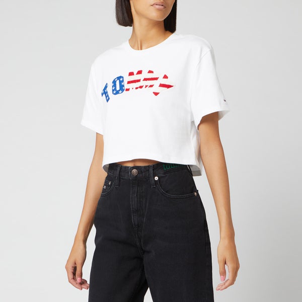 Tommy Jeans Women's Tommy US Flag T-Shirt - Classice White