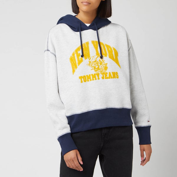 Tommy Jeans Women's Contrast Color Hoodie - Pale Grey
