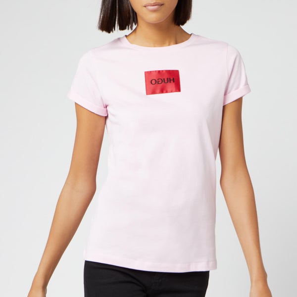 HUGO Women's Dennja Box Logo T-Shirt - Open Pink