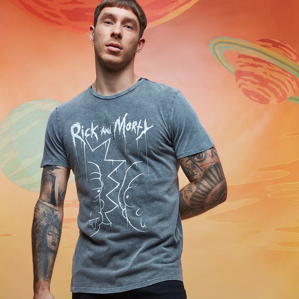 Rick and Morty Get Schwifty Rick And Morty T-Shirt - Black Acid Wash