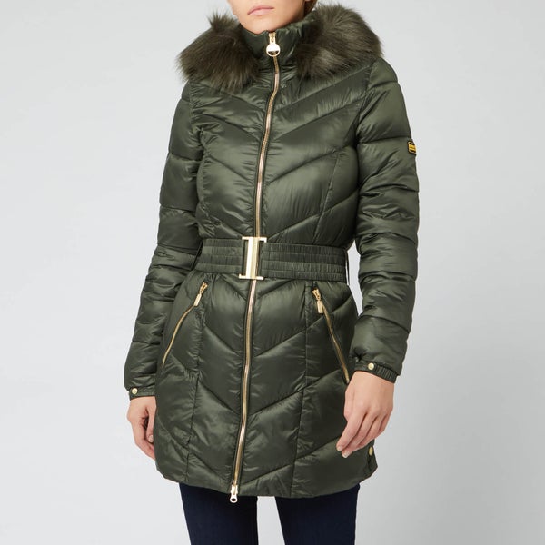 Barbour International Women's Highpoint Quilt Coat - Moto Green