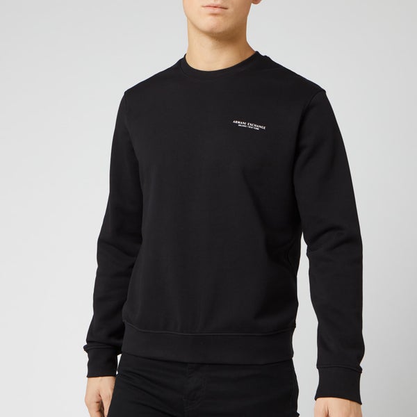 Armani Exchange Men's Small Chest Logo Sweatshirt - Black