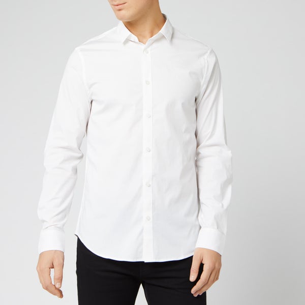 Armani Exchange Men's Small Logo Long Sleeve Shirt - White