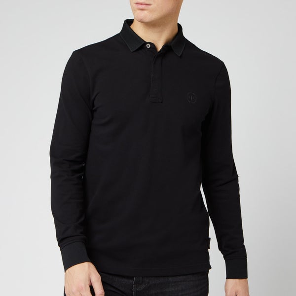 Armani Exchange Men's Long Sleeve Polo Shirt - Black