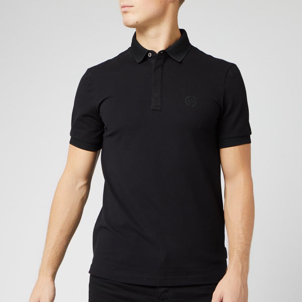 Armani Exchange Men's Tonal Logo Polo Shirt - Black