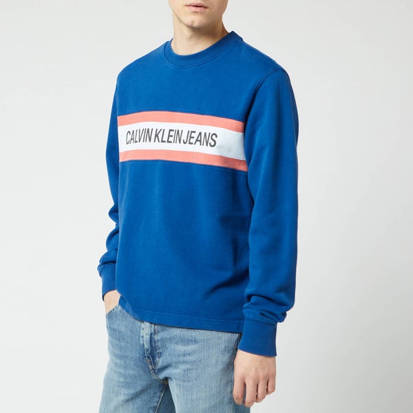 Calvin Klein Jeans Men's Front Stripe Sweatshirt - Mazarine Blue