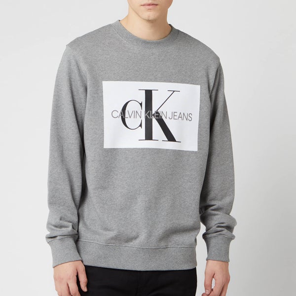 Calvin Klein Jeans Men's Flock Monogram Sweatshirt - Heather Grey