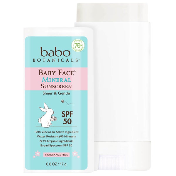 Babo Botanicals SPF50 Baby Face Mineral Sunscreen Stick 0.6oz