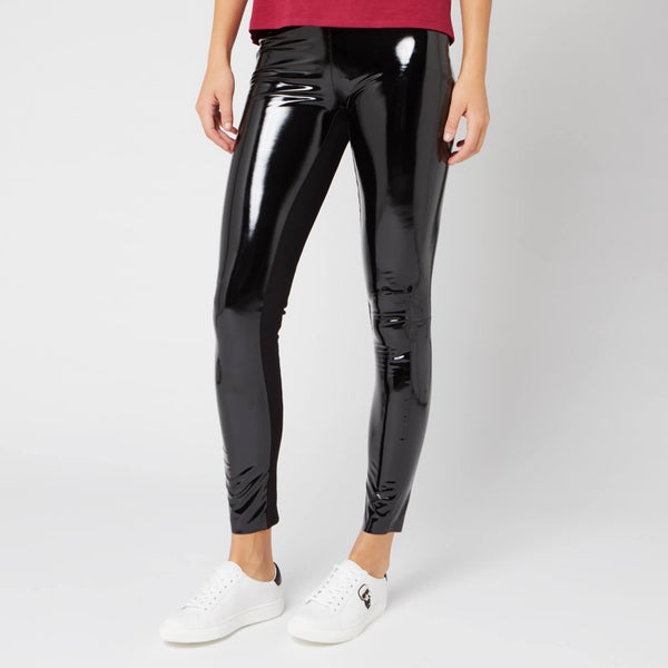 Karl Lagerfeld Women's Karl Faux Patent Leggings - Black