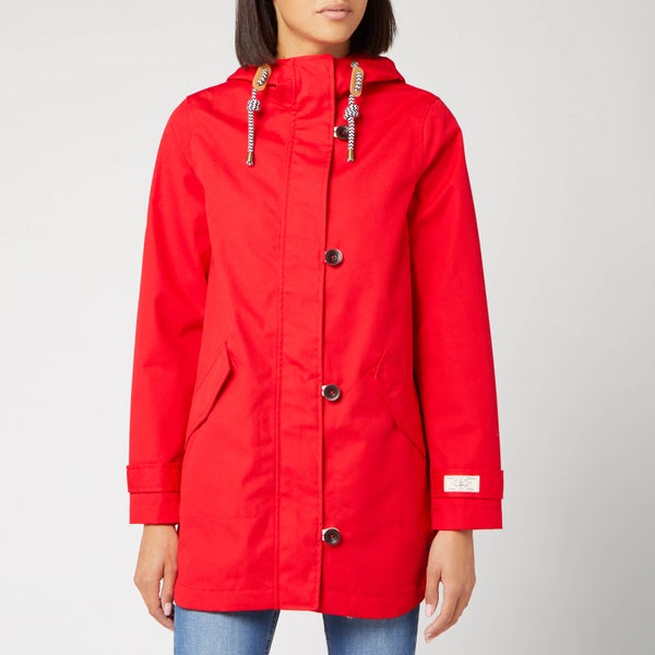 Joules Women's Coast Mid Length Waterproof Jacket - Red
