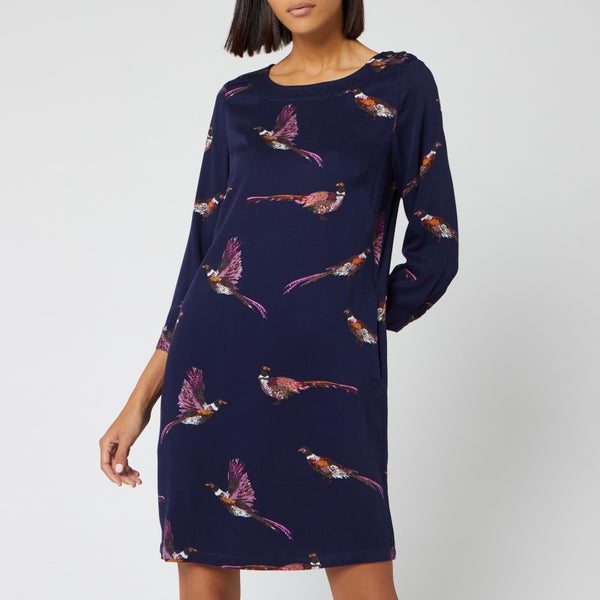 Joules Women's Daisy Boat Neck Dress - Navy Pheasants