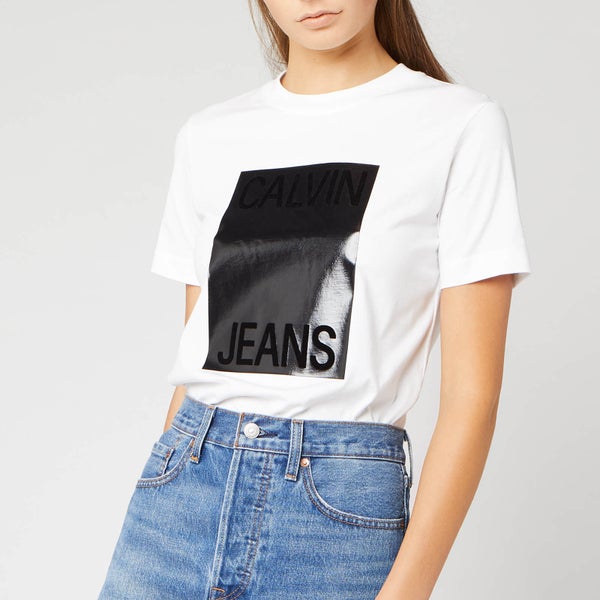 Calvin Klein Jeans Women's CK Shiny Box T-Shirt - Bright White