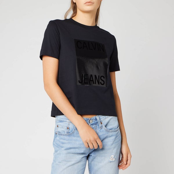 Calvin Klein Jeans Women's CK Shiny Box T-Shirt - Black