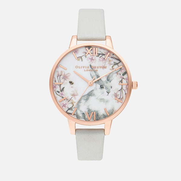 Olivia Burton Women's Pretty Blossom Watch - Vegan Grey & Rose Gold