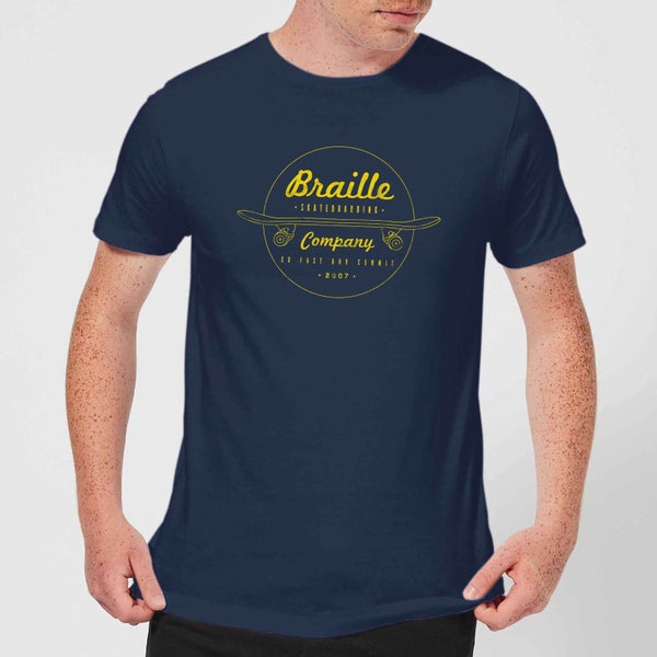 Limited Edition Braille Skate Company Mens T-Shirt - Navy