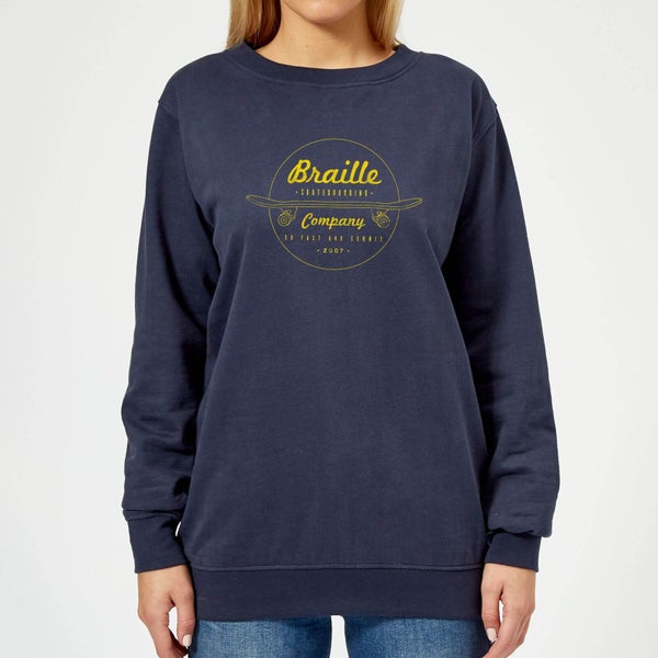 Limited Edition Braille Skate Company Women's Sweatshirt - Navy