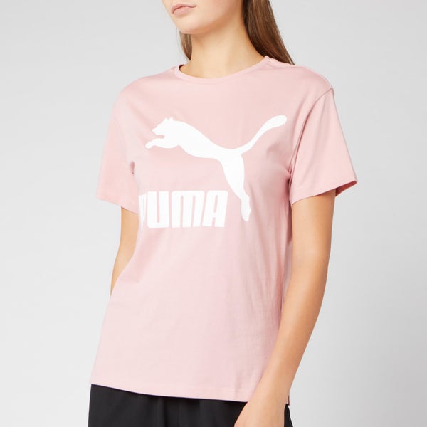 Puma Women's Classics Logo Short Sleeve T-Shirt - Bridal Rose