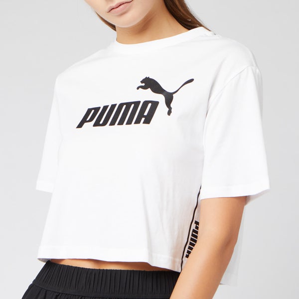 Puma Women's Amplified Cropped Short Sleeve T-Shirt - Puma White