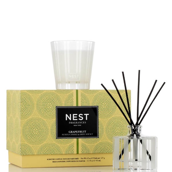 NEST Fragrances Limited Edition Grapefruit Petite Candle and Reed Diffuser Set