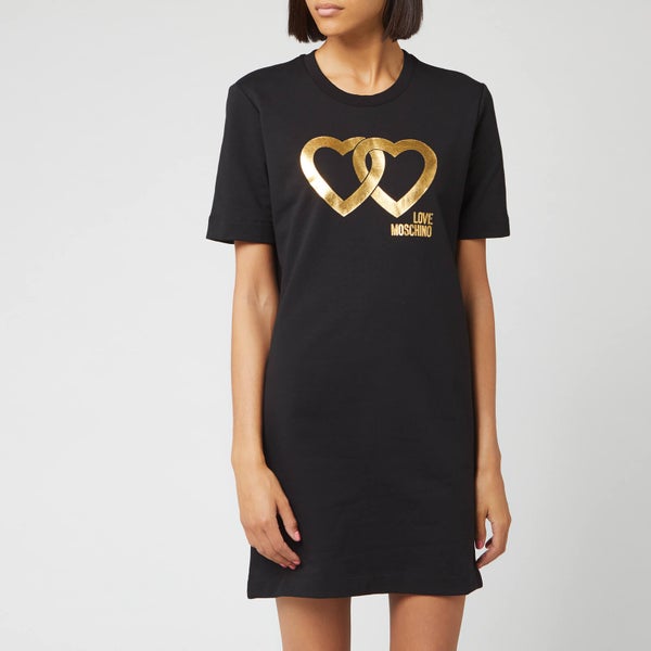 Love Moschino Women's Heart Logo T-Shirt Dress - Black