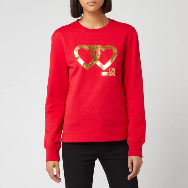 Love Moschino Women's Heart Logo Sweatshirt - Red