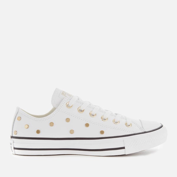 Converse Women's Chuck Taylor All Star Studded Ox Trainers - White/Light Gold/Black