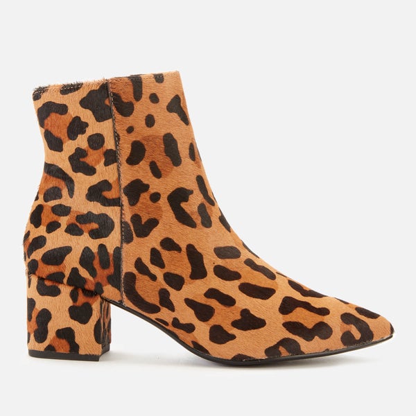 Dune Women's Omarii Leopard Print Heeled Ankle Boots - Dark Leopard
