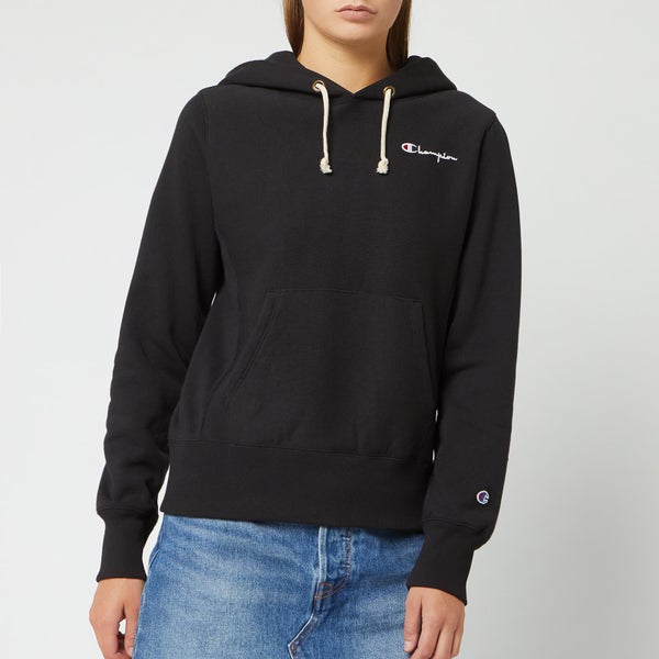 Champion Women's Small Script Hooded Sweatshirt - Black