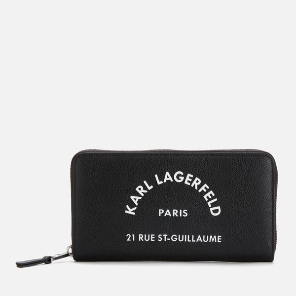 Karl Lagerfeld Women's Rue St. Guillaume Zip Wallet - Black