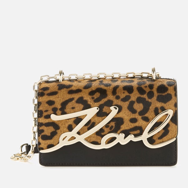 Karl Lagerfeld Women's K/Signature Spec Leopard Small Shoulder Bag - Leopard