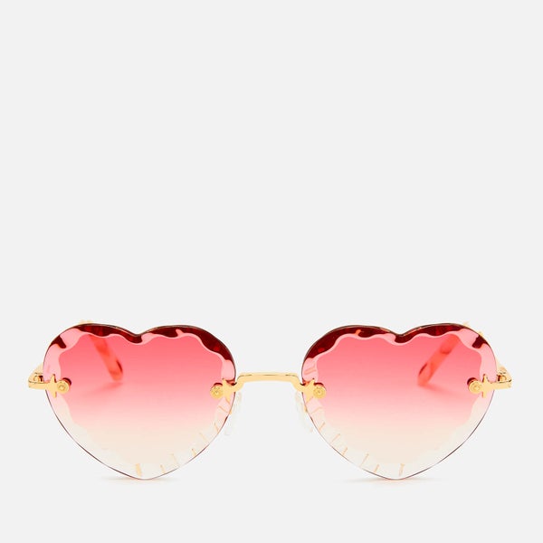 Chloé Women's Rosie Heart Shape Sunglasses - Gold/Gradient Coral