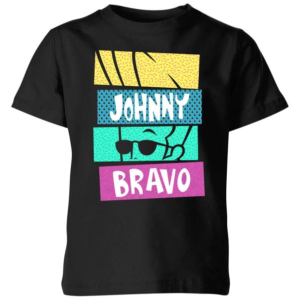 Cartoon Network Spin-Off Johnny Bravo 90's Slices Kids' T-Shirt - Black