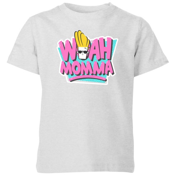 Cartoon Network Spin-Off Johnny Bravo Woah Momma 90's Kids' T-Shirt - Grey