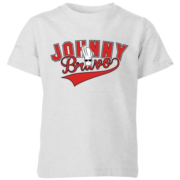 Cartoon Network Spin-Off Johnny Bravo Varsity Kids' T-Shirt - Grey