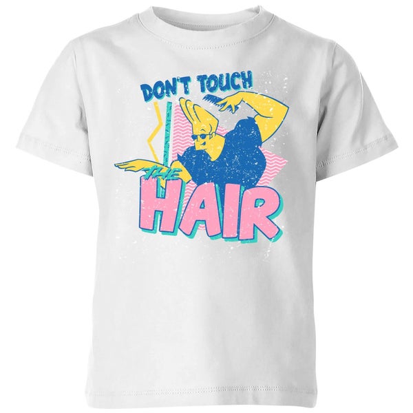 Cartoon Network Spin-Off Johnny Bravo Don't Touch The Hair kinder t-shirt - Wit
