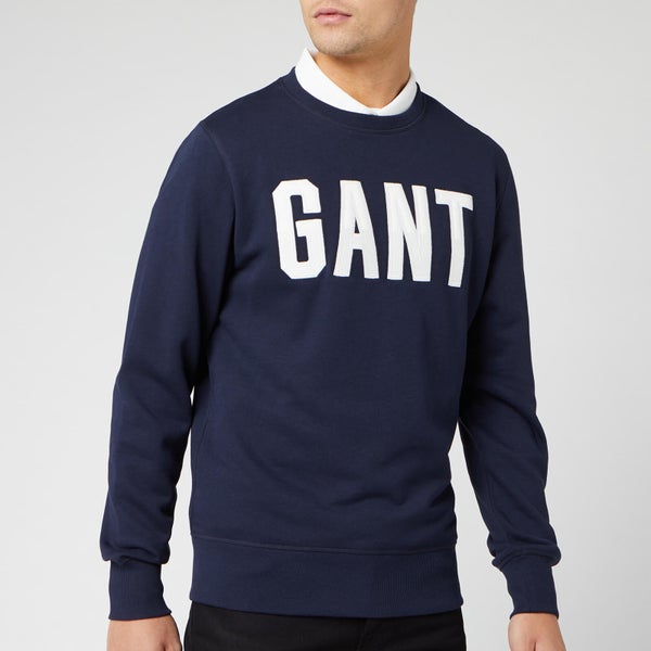 GANT Men's Graphic Crew Neck Sweatshirt - Evening Blue