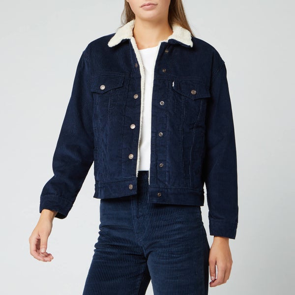 Levi's Women's Ex-Boyfriend Sherpa Trucker Jacket - Vintage Navy Blazer