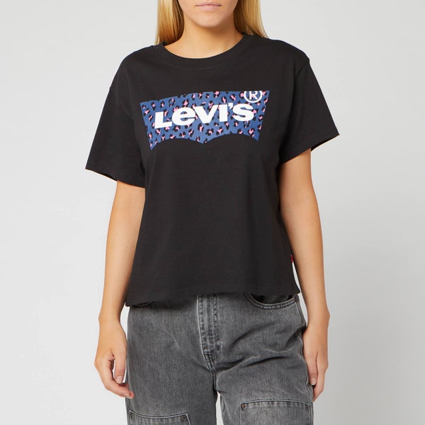 Levi's Women's Graphic Varsity T-Shirt - Hsmk Leopard Fill Meteorite