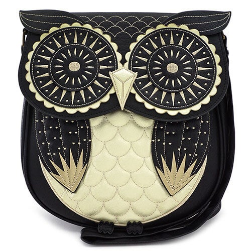 Loungefly Black And Gold Owl Mini Backpack